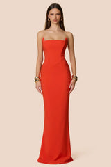 Nookie Aaliyah Strapless Gown - Tangerine