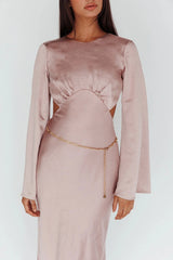 Aurelie Cut Out Midi Dress - Rose