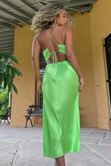 Charissa Slip Dress - Lime