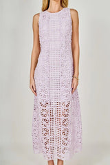 Arie Summer Crocheted Midi Dress - Lilac