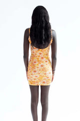 Floral Scoop Back Mini Dress