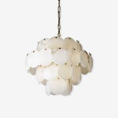Alabaster Shell Brass Chandelier