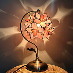 Alira Flowers Glass Table Lamp