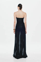 Misha Ember Wrapped Dress - Black