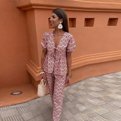 Liora – Summer Two-Piece Set with Statement Print