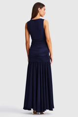 Neve V-Neck Maxi Dress - Navy
