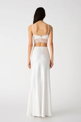 Misha Regina Satin Maxi Skirt - Ivory