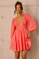 Like Honey Mini Dress - Coral