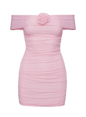 Penrose Off The Shoulder Mini Dress Pink
