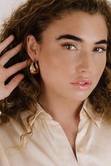 Crescent Swirl Hoop Earrings