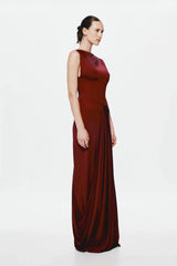 Misha Waterfall Jersey Maxi Skirt - Port