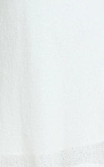 Rowella Mini Dress - Faux Feather Bell Sleeve Dress in White