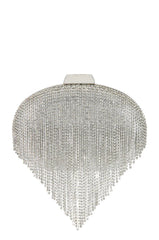 Bria Crystal Fringed Bag - Silver