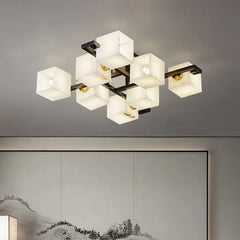 Alabaster Block Ceiling Light