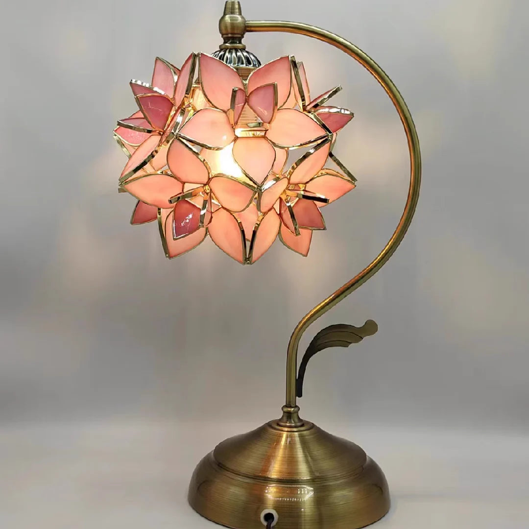 Alira Flowers  Glass Table Lamp