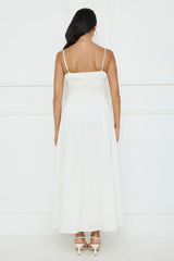 Starfall Garden Linen Blend Maxi Dress White