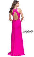Open-Back La Femme Long Prom Dress with Slit