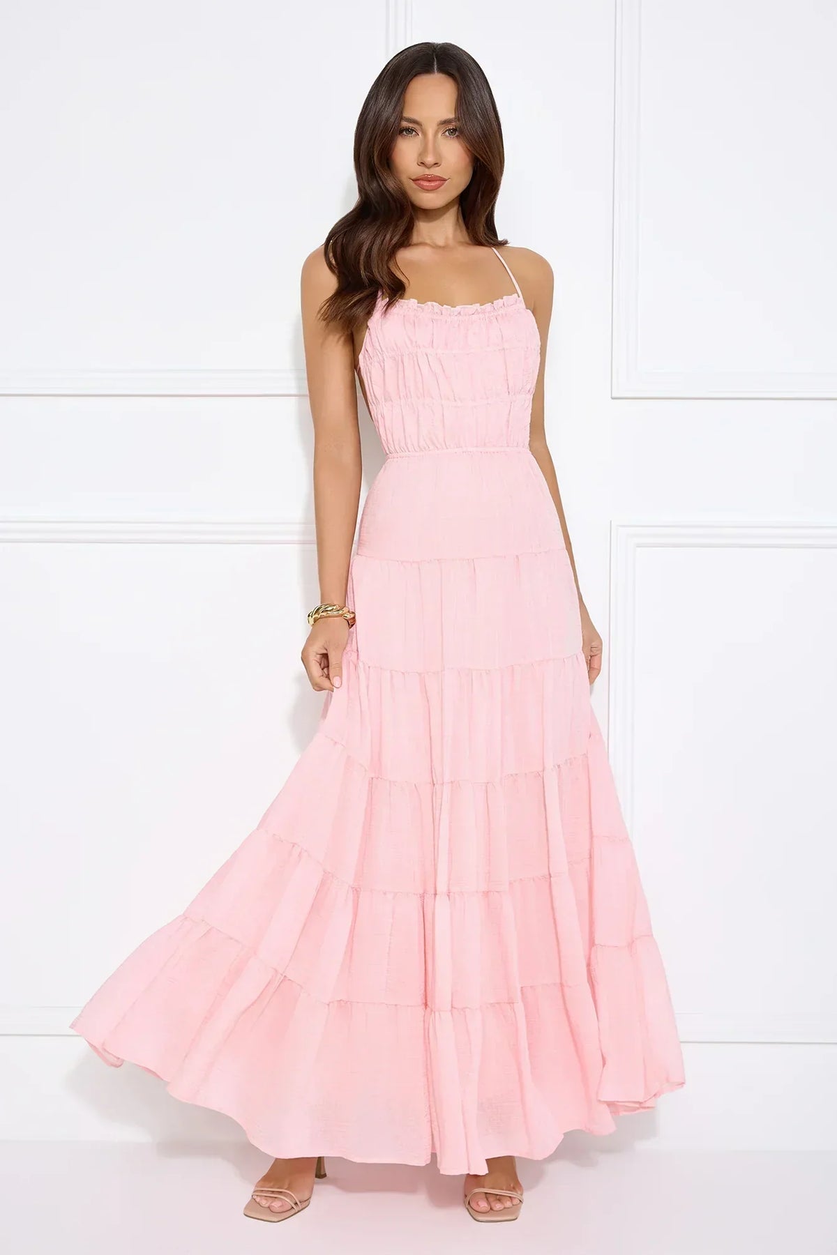 Make Up Halter Maxi Dress