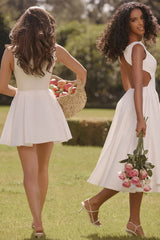white twill midi sundress