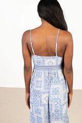 Periwinkle Bandana Patchwork Maxi Dress