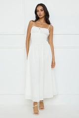 Starfall Garden Linen Blend Maxi Dress White