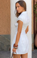 Ballerini White Collared Mini Dress