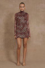 Jordy Mini Dress - Leopard Print