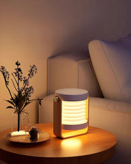 Nordic Foldable Portable Lantern Bedside Table Lamp, Dimmable Nursery Emergency Light